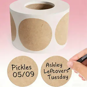 500-Piece Dissolvable Kraft Stickers for Mason Jars, Suitable for Food Containers and Homemade Jam Canning, Great Christmas, Thanksgiving and Holiday Gift Selection