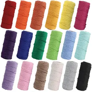 Macrame Cord 2mm x 590 Yards 18 Rolls   Cord 3 Stands Jute Twine String Soft Rope Assorted Colored Yarns for DIY Knitting Knotting Craft Macrame Project Supplies