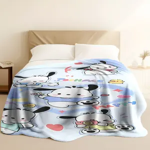 Adorable Pochacco Dog Blanket, Cartoon Pattern Blanket, Happy Blanket Gifts, Lightweight & Comfortable Design, Perfect for Sofa Bed Office Camping, Stylish Multifunctional Pet Accessory
