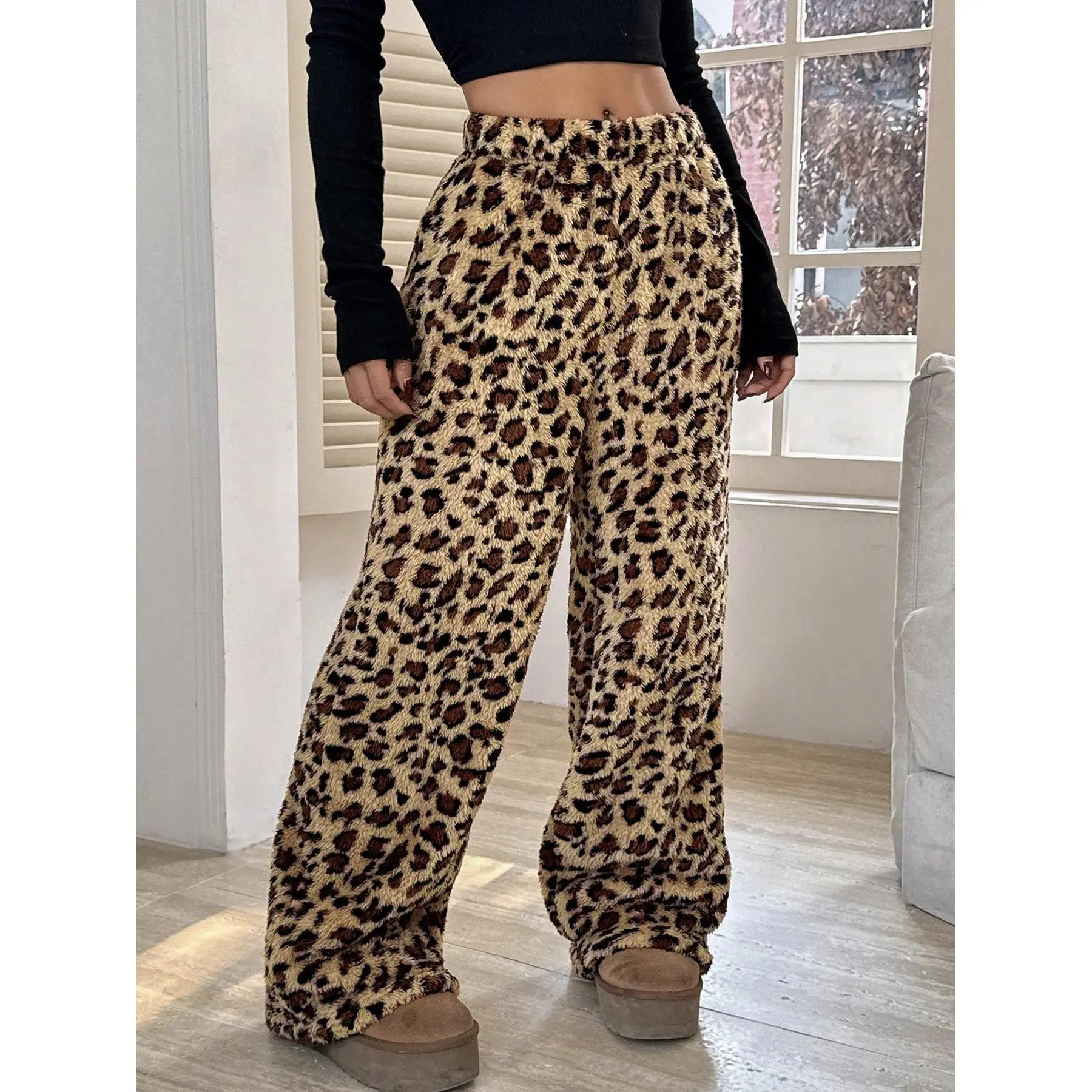 Brown leopard print without tie=thickene