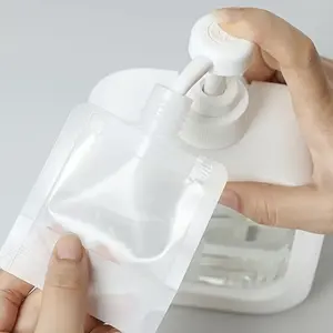 Travel Disposable Cosmetic Empty Bottle, 5pcs Portable Lotion Shampoo Conditioner Dispenser Bag, Mini Transparent Skin Care Container  for Outdoor