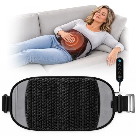 COMFIER Adjustable Mild Therapy Back Muscle Massager Heating Pad - Vibrating Polyester Pad with 3 Massage Modes, 2 Intensities, 2 Heat Levels, US Plug for Home, Office - Selfcare Gift for Mom, Wife