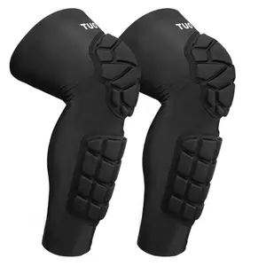 Padded Knee & Shin Guards Calf Pads Protector Compression Leg Sleeve Knee Brace for Football Basketball Volleyball Soccer Baseball for Youth Adult (1 Pair)