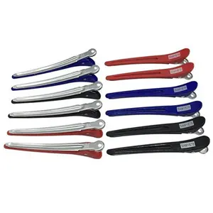 12-Pack Professional Non-Slip Alligator Hair Clips | Salon Sectioning Styling Tools for Hairdressing & Home Use