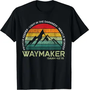 [100% Cotton] Vintage Waymaker Promise Keeper Miracle Worker Christian T-Shirt streetwear dtf printing