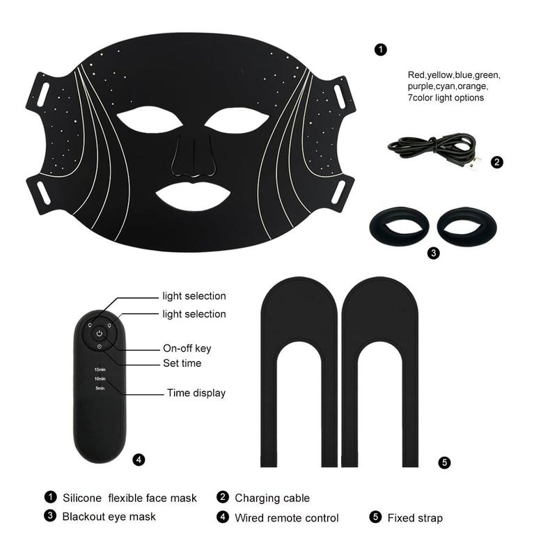 SHMHE Red Light Therapy, 7 Color LED Light Face Mask, Photon Skin Rejuvenation For Daily Care, Cordless, Rechargeable, Ideal Gift For Women, Summer Gift Skincare Facial SHMHE Red Light Therapy, 7 Color LED Light Face Mask, Photon Skin Rejuvenation For Daily Care, Cordless, Rechargeable, Ideal Gift For Women, Summer Gift Skincare Facial
