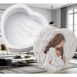 Hand-Painted 3D Keepsake Box for Mom - Heartfelt First Mother's Day Gift - Decorative Memory Box with "I Love You" Engraving - Small Jewelry Storage for Women - Unique Home Decor Present