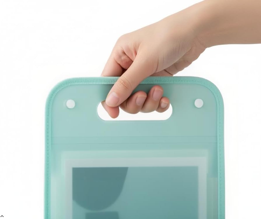 Vertical Accordion File Folder - Handheld A4 PP Waterproof Expandable Document Holder, Macaron-Colored Compact & Easy to Carry Durable Organizer for Student On-the-Go Document Organizing & Use