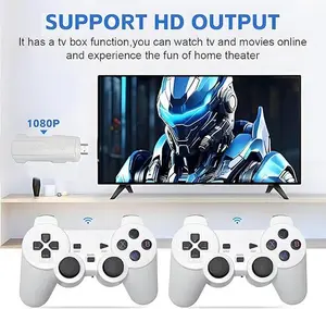 Wireless Retro Game Console, 4k - 60,000 Retro Games, Plug and Play Retro Gaming Console, Hdmi Output with 2.4g Wireless Controllers (64G) Adapter Device