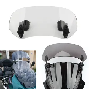 1 Set Universal Motorcycle Windshield Extender with Sun Visor & Airflow Spoiler - Adjustable Clip-On Deflector for Kawasaki, Yamaha, Ducati & Most Street Bikes, Scooters, and Off-Road Motorcycles Motor Parts Accessories
