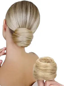 Women's Synthetic Hair Bun Extension, 3 Inch Fluffy Design, Elastic Rubber Band, Easy Updo Style, All Seasons Use, Fluffy Hair Pieces, Synthetic Hairpieces