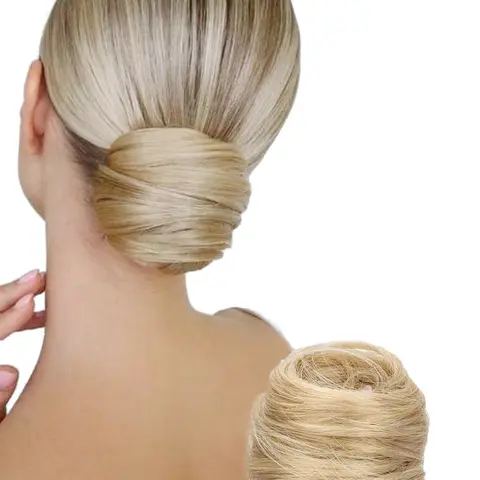 Women's Bun Extension, 3 Inch Fluffy Design, Elastic Rubber Band, Easy Updo Style, All Seasons Use, Fluffy Hair Pieces, Synthetic Hairpieces, Hairstyle Extension