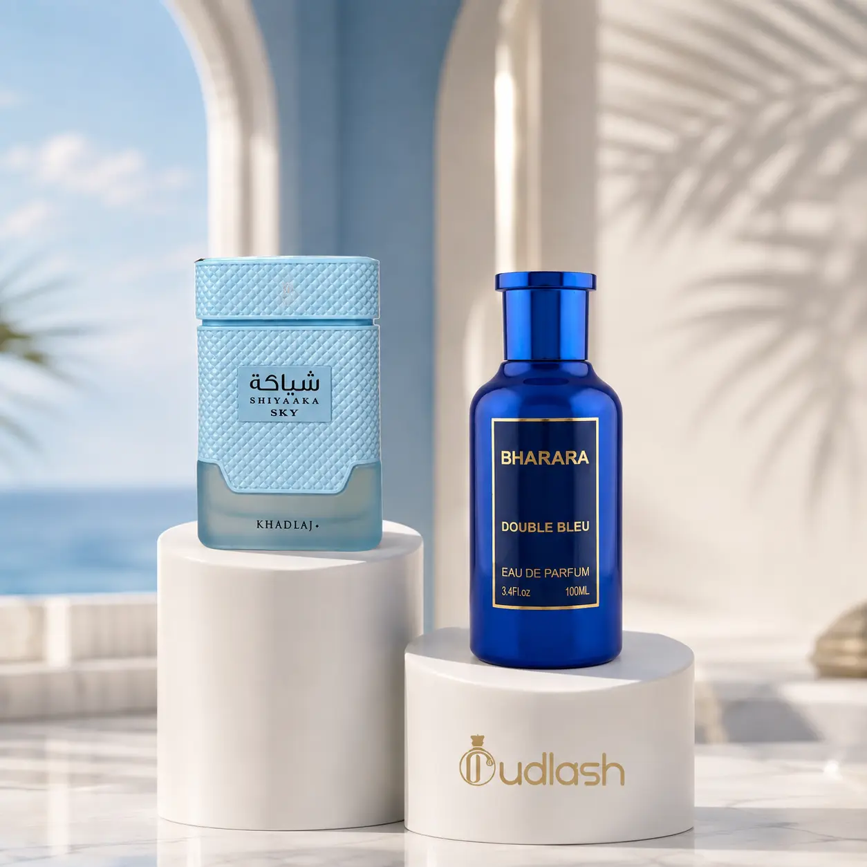 Oudlash Bundle | Shiyaaka Sky + Bharara Double Bleu | Unisex Fragrance | 100 ML - 3.4 OZ | Eau De Parfum | Verbena, Bergamot, Mandarin