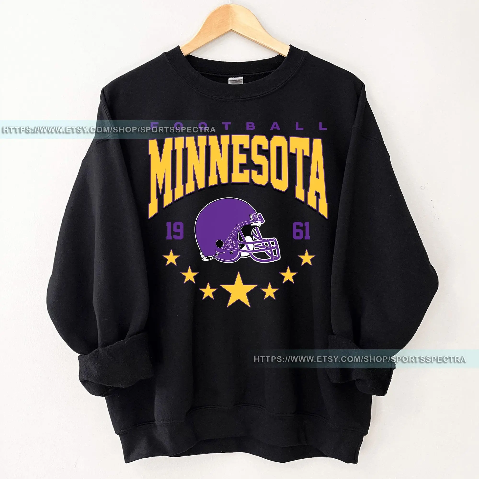 [Sale Up To 50%] Minnesota Football Sweatshirt, The Vikes Sweatshirt, Vintage Minnesota Crewneck, Viking Sweatshirt, Minnesota Fan Gift, Gift For Fan, Trendy USA Cotton Fabric