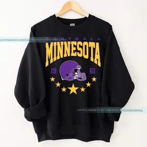 [Sale Up To 50%] Minnesota Football Sweatshirt, The Vikes Sweatshirt, Vintage Minnesota Crewneck, Viking Sweatshirt, Minnesota Fan Gift, Gift For Fan, Trendy USA Cotton Fabric