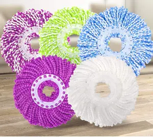 5 Replacement Mop Micro Head Refill for 360° Spin Magic Mop-Microfiber Replacement Mop Head-Round Shape Standard Size YFLY