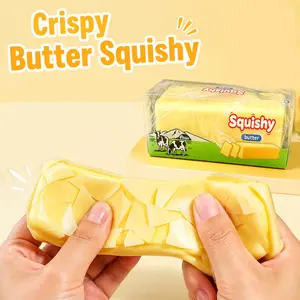soft and squishy slow-rebound butter stick stress relief toy with crispy wax inside, made of PU material, perfect for relieving stress