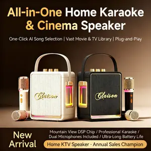 Family dual-microphone karaoke speaker, with extended battery life, high-fidelity stereo sound, Bluetooth 5.4 chip, suitable for family gatherings, karaoke in the cinema, birthday parties, as a gift