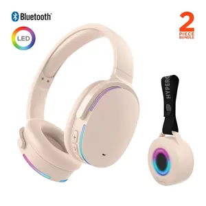 Wireless Audio Essentials Duo | Light-Up Speaker + Headphones | Nude