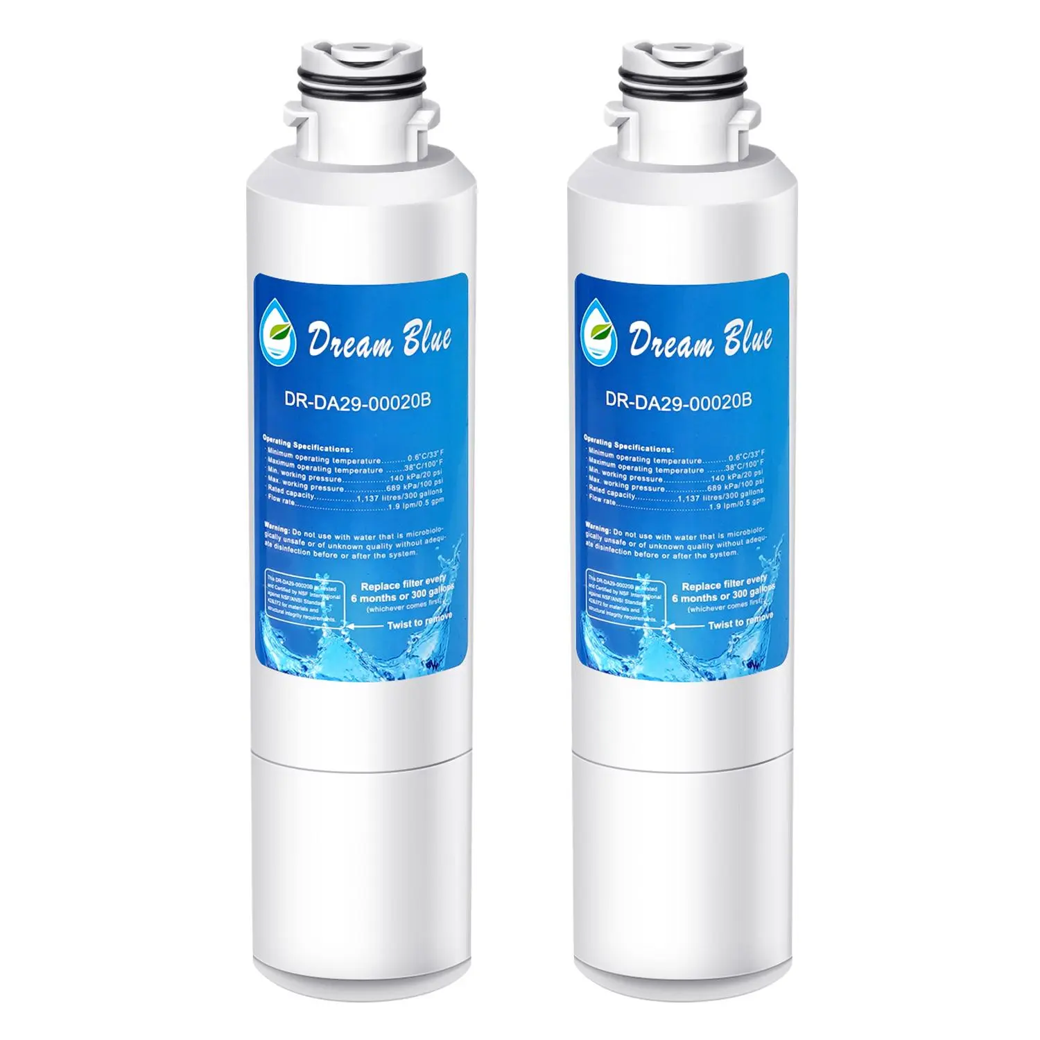 Refrigerator Water Filter, 2 Counts Replacement Filter for DA29-00020B, DA29-00020A/B, RF4267HARS, HAF-CIN/EXP, Filter 46-9101, Kitchen Accessories