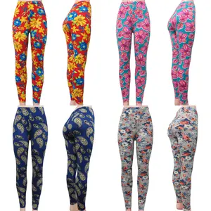 A918 ( 3 piece) Women's skinny pant leggings ultra soft active stretch pants High Waist Floral Print Yoga Leggings