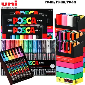 UNI POSCA Acrylic Paint Marker Set – Assorted Sizes & Colors