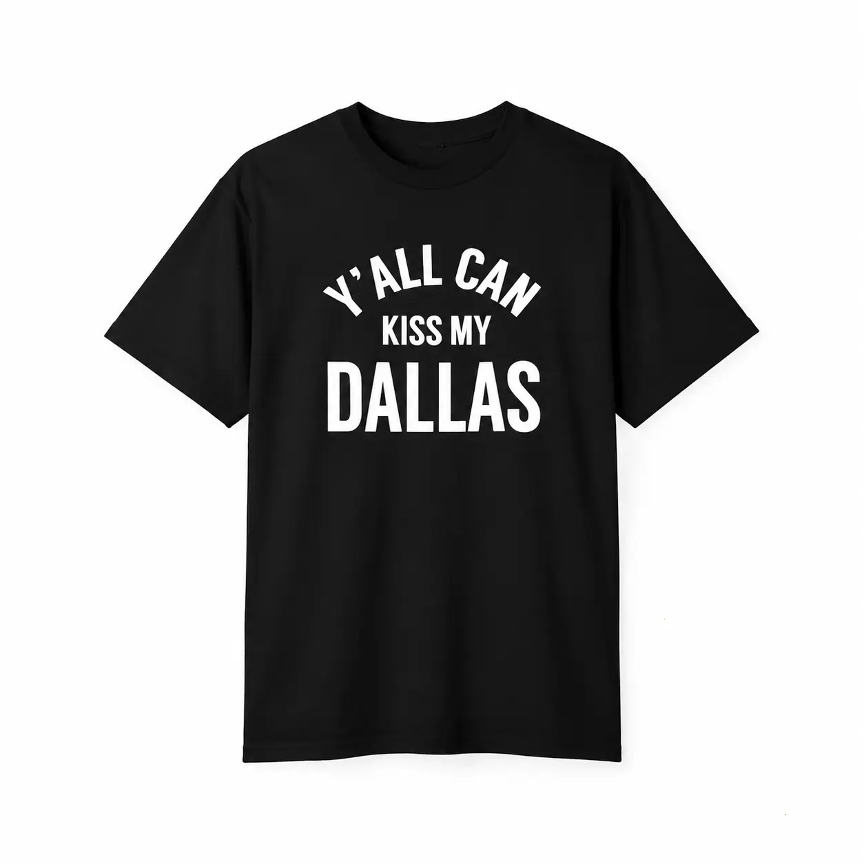 Funny Tailgate Banter Vibe, Dallas City Typography Print, Heavyweight Short Sleeve Top, Casual Game Day Rivalry Wear