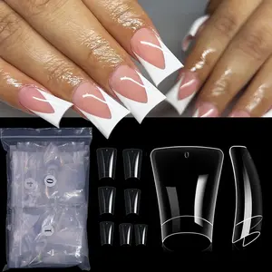 500pcs/10Size Duck Fake Nail Tips for Acrylic Clear Nails Y2K Professional Extension Salons Design Duckbill False Nails Manicure French Tip