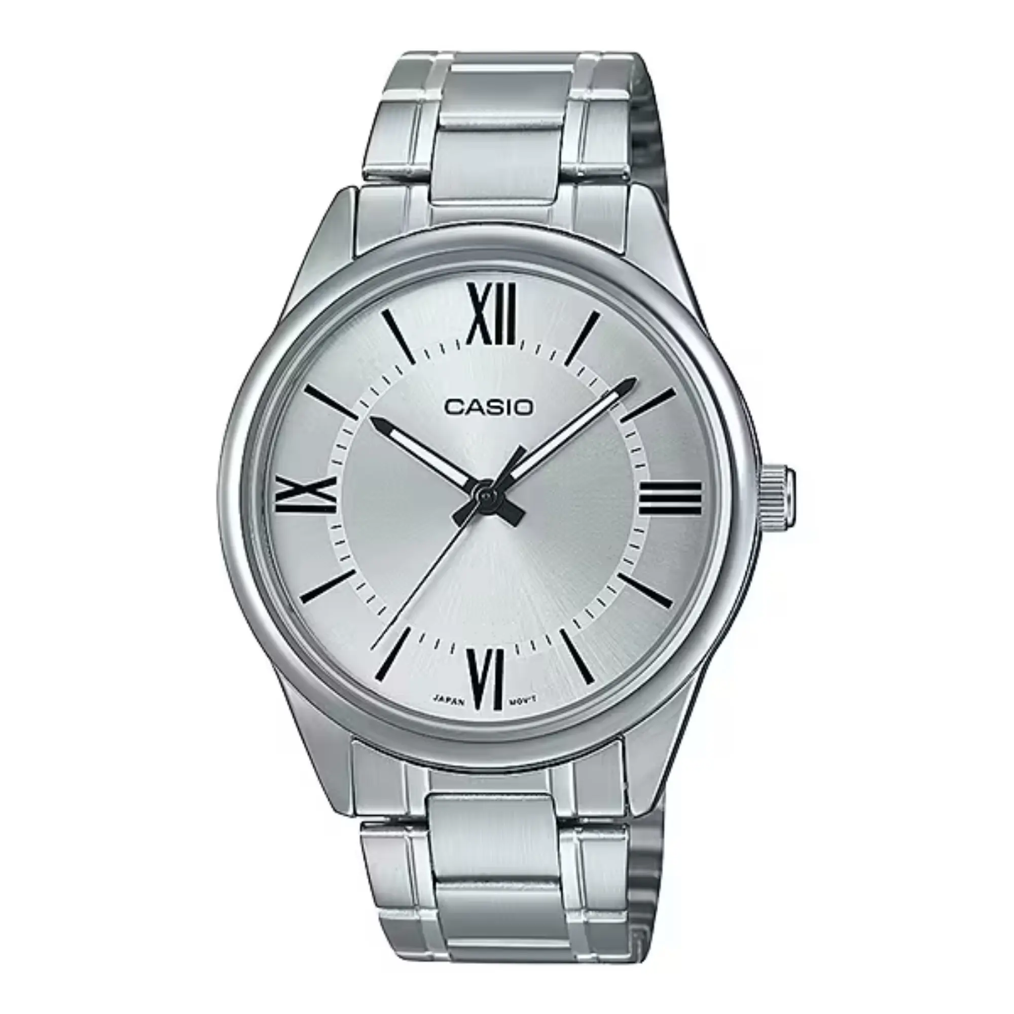 Casio Men’s Classic Roman Numeral Analog Watch with Steel Bracelet - MTP-V005D-7B5UDF