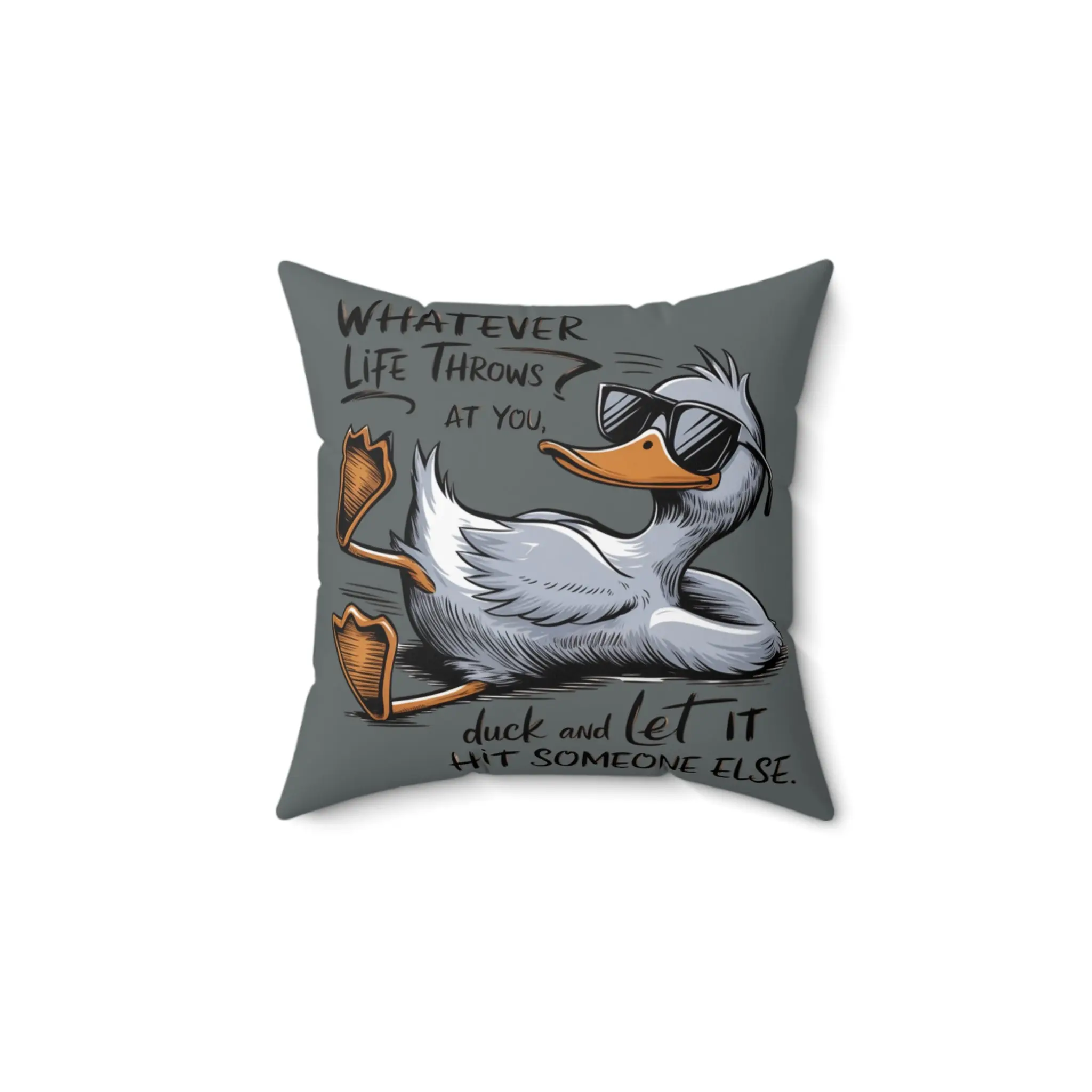 Quirky Duck-Themed Pillow, Funny Home Decor, Gift for Duck Lovers, Couch Cushion, Outdoor Lounge Pillow, Relaxation Accessory