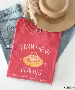 Peach Shirt, Farm Fresh Peaches Comfort Colors Shirt, Peach Lover Comfort Colors Tee, Farmers Market Peaches Shirt, Fruit Lover TShirt