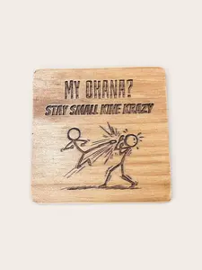 Island Series I Engraved Wood Coasters – Tropical & Cultural Designs