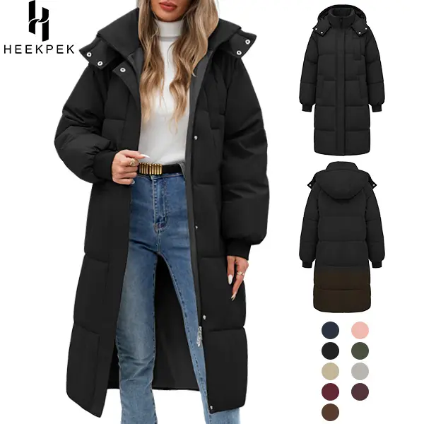 【Restocked】HEEKPEK Women's Fashion Thicken Puffer Jacket, Cozy Quilted Long-Sleeve Zip-Up Hooded Warm Parka with Pockets, Winter Casual Outerwear for Women, Jackets,sohochic