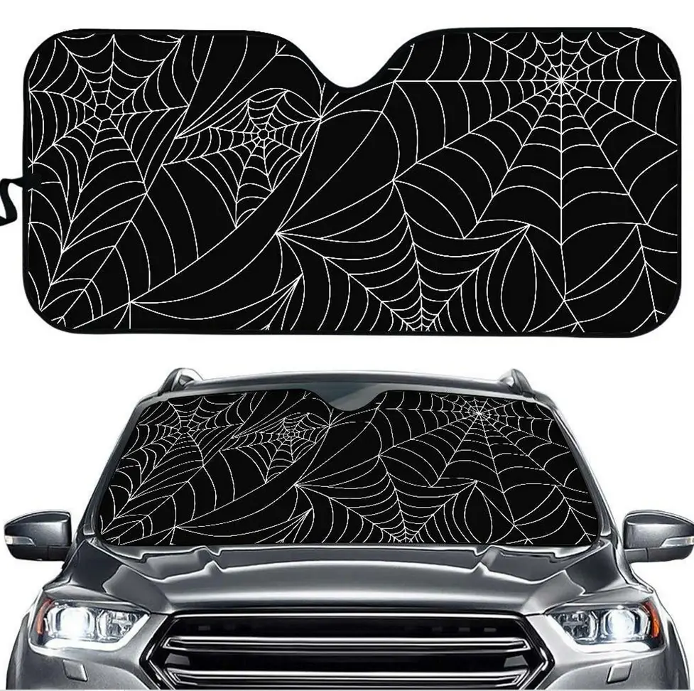 Spiderweb Halloween Goth Emo Car Windshield Sunshade Spiderweb Halloween Goth Emo Car Windshield Sunshade