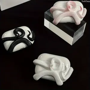 2026 Spooky Snake Resin Protective Case for AirPods 4/3/Pro/Pro 2 (2 Typ-C) – Early Halloween Design, Unique Gift for Music Lovers & Summer Fun