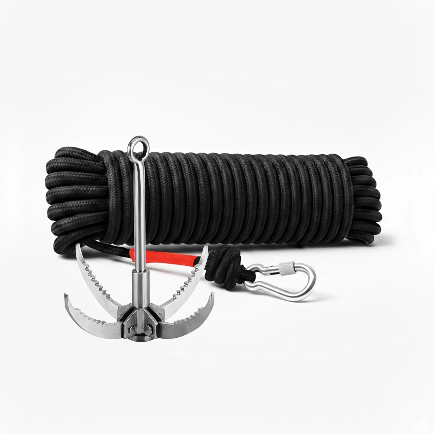 Stainless Steel 4-Claw Utility Hook, 4.33 inch Long Collapsible Design for Heavy-Duty Logging and Climbing, Grappling Hook, Heavy Pull, Compact, 880Lb, 0.23Inch Thickness, Outdoor Sports, Outdoor Gadgets, Heavy-Duty Tasks