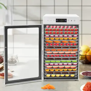 CNCEST Stainless Steel Food Dehydrator with 18 Trays, 800W Commercial Dehydrator for Jerky, Fruits, Vegetables & Herbs, Digital Thermostat & Timer with LED Light, 110V Silver