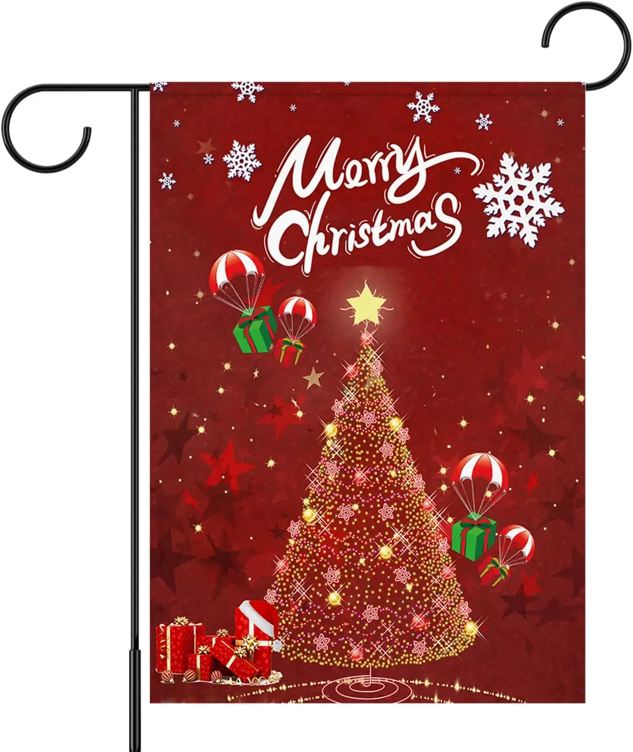 Merry Christmas Garden Flag -  Vertical Double Sided Glowing Xmas Trees Landing Gift Boxes Winter Holiday Decoration Outdoor Yard Lawn Flag - Christmas Flag - Gift For Her - Gift For Him