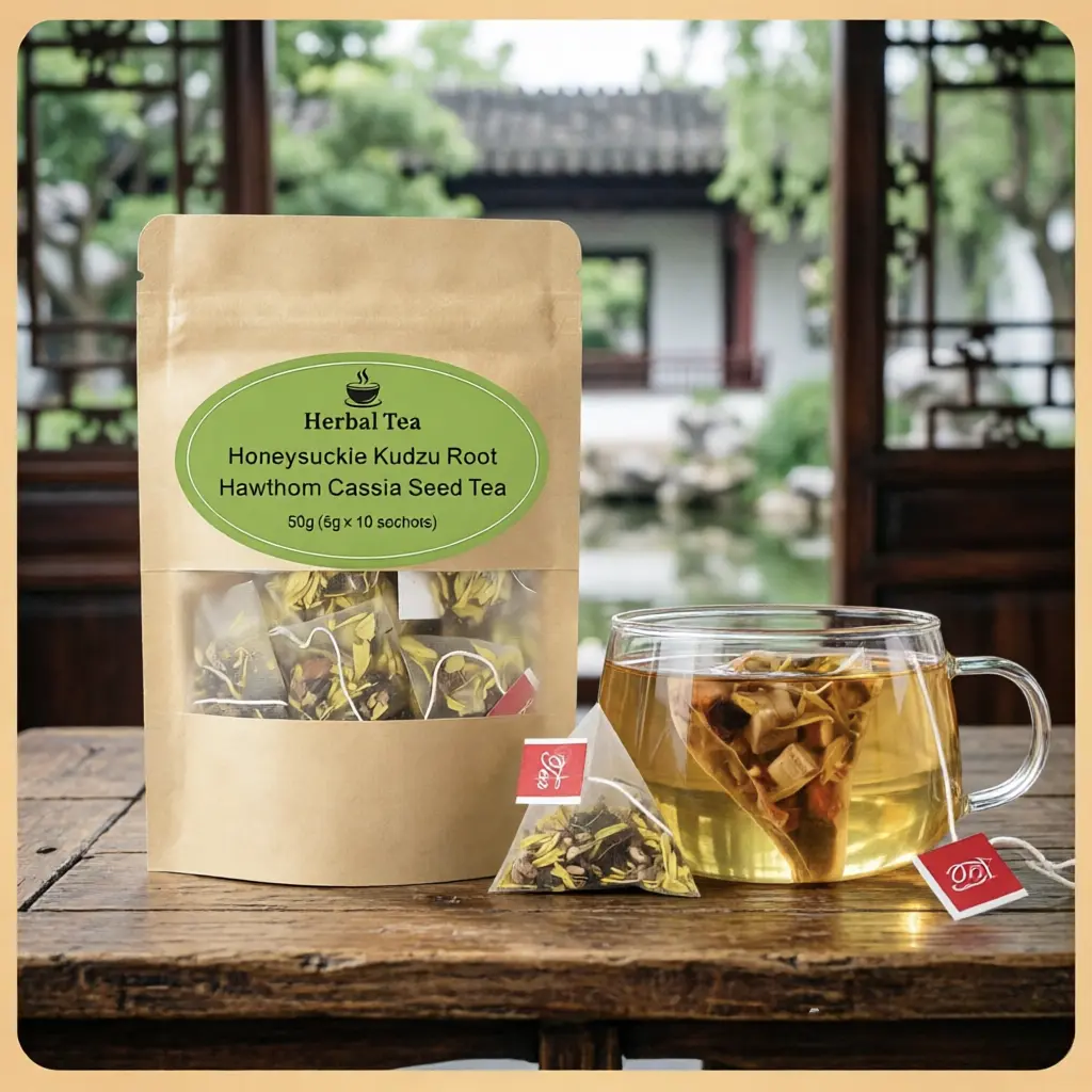 10 Sachets Honeysuckle Kudzu Root Herbal Tea  Premium Natural Floral Plant Tea Blend  Caffeine-Free Daily Wellness Beverage  Easy Brewing Hot Tea  Clean Plant Ingredients  Great Alternative to Sugary Drinks for Everyday Hydration