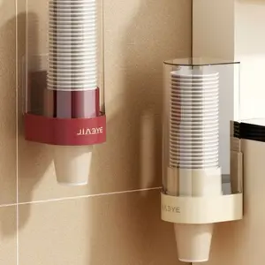 Disposable Paper Cup Holder Dispenser, Wall Mounted No Drilling Required, Storage Organizer for Water Dispenser Cups, Easy Access Cup Rack