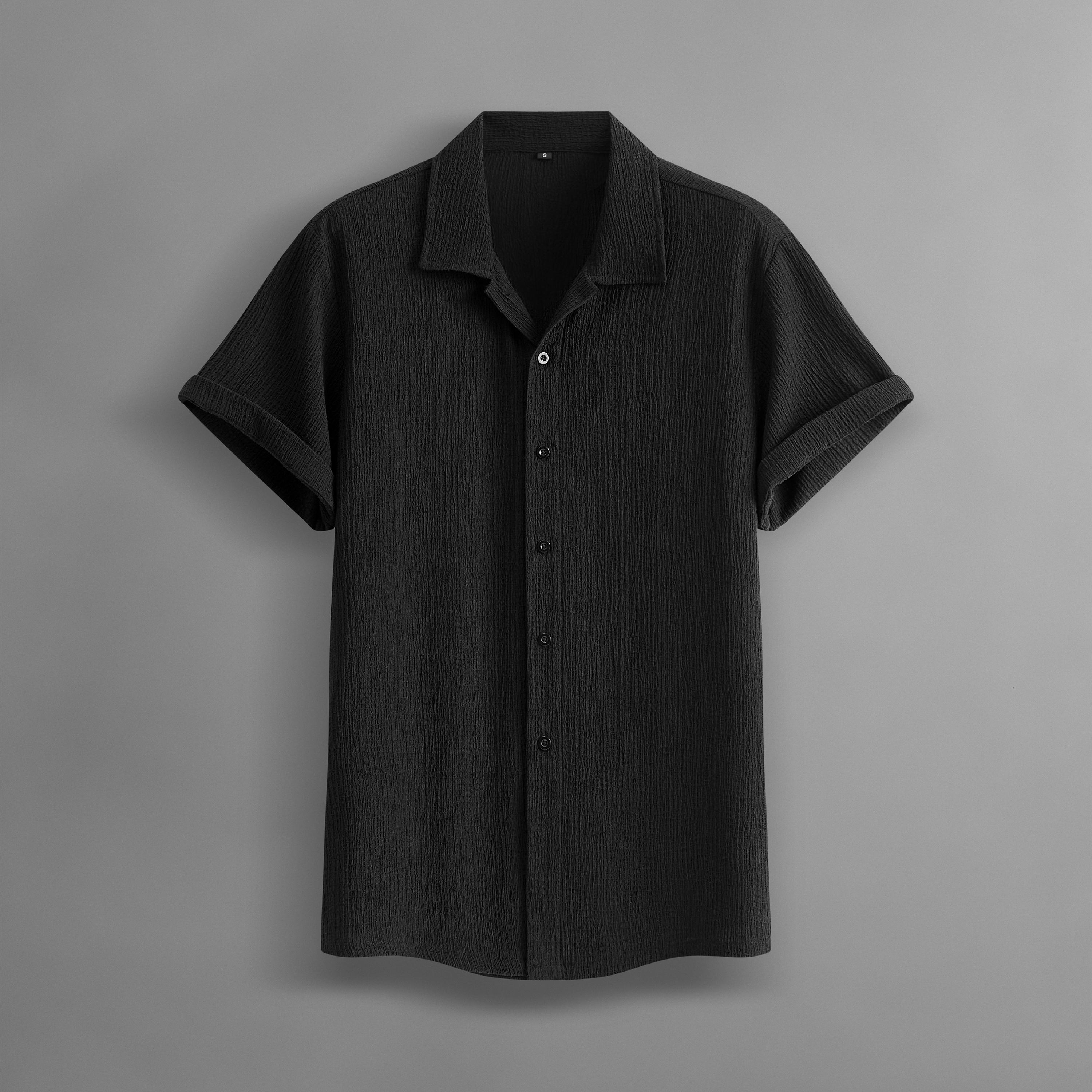 Men’s Summer Lightweight Breathable Solid Color Short-Sleeve Dress Shirts with Turn-Down Collar for Commuting, 4-Pack