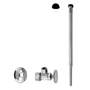 212 MAIN Corrugated Riser Kit, .5 in. Nominal x .38 in. x 12 in. Round Handle, Oil Rubbed Bronze, Flexible Metal Hose, Water Pipe Adapter for Faucets/Toilets