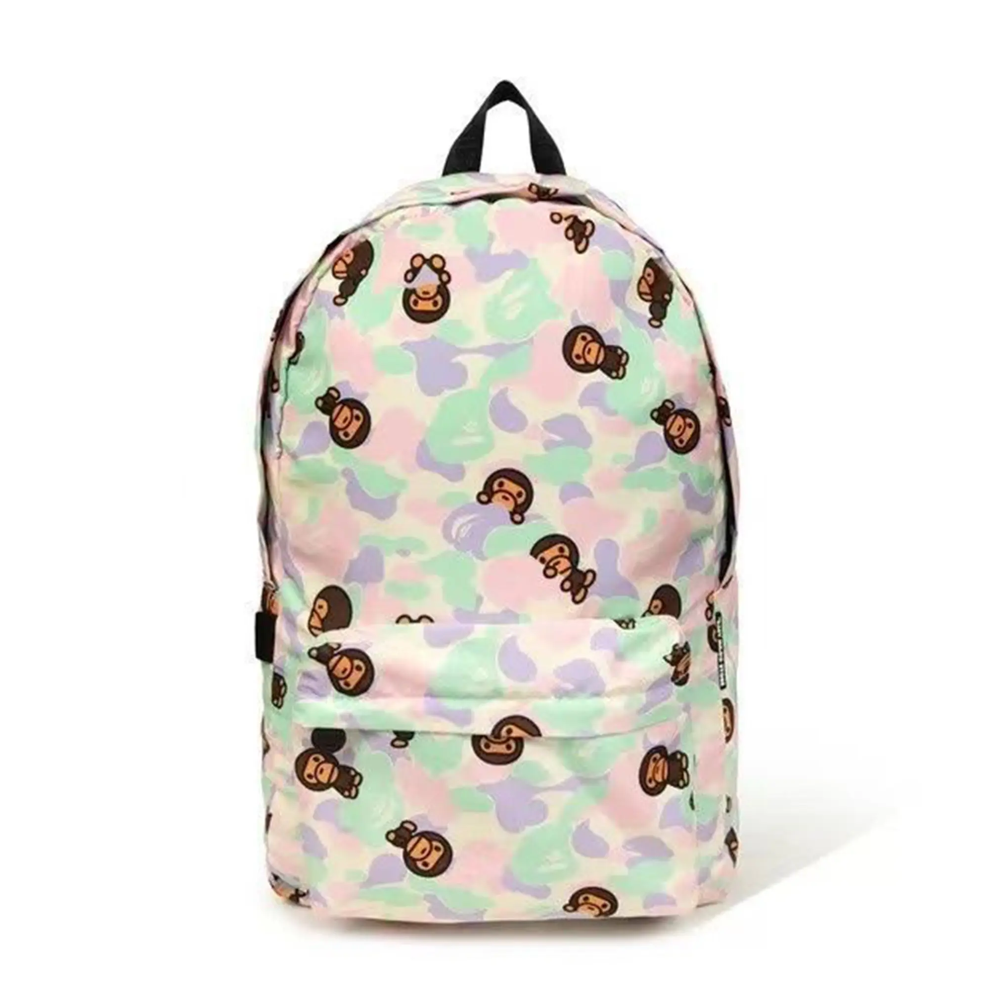 Baby Milo All Over Print Backpack, Cartoon Monkey Camo Daily Daypack, Large Capacity Lightweight Travel School Bookbag for Teens Adults, Casual Fashion Laptop Backpack with Front Pocket Multiple Color Options
