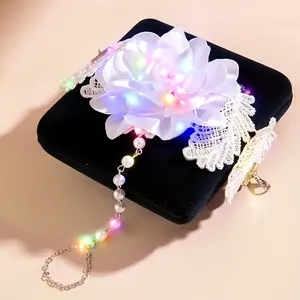 Micrency 8pcs Colorful LED Light-Up Floral Glow Wristbands - ABS Festive Event & Night Out Party Supplies, Home Decoration with LED Lights That Adds a Vibrant Touch