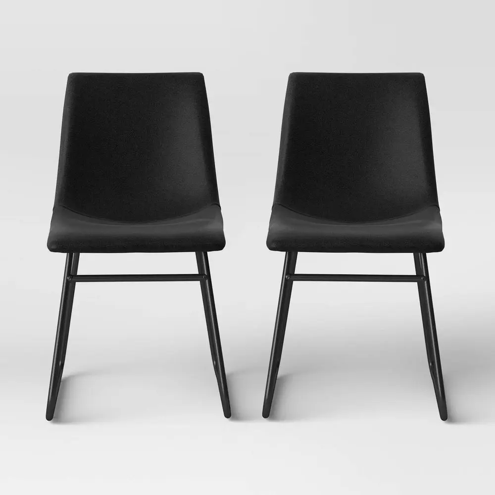 2pk Bowden Faux Leather and Metal Dining Chair - Project 62