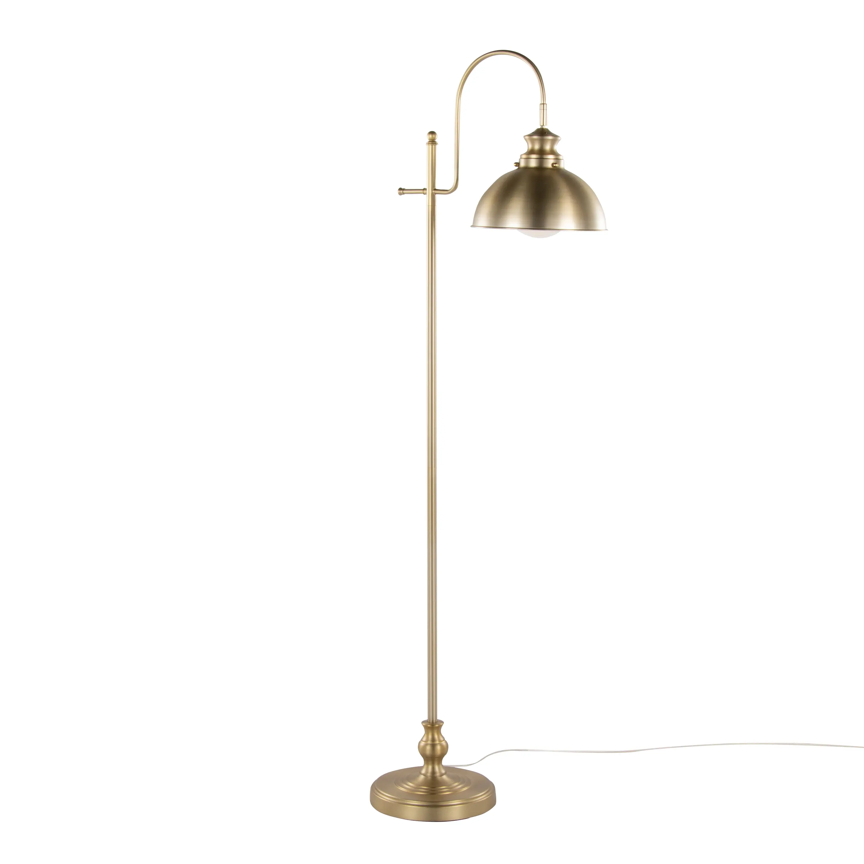 Gold Metal Floor Lamp, 64-Inch Contemporary Design