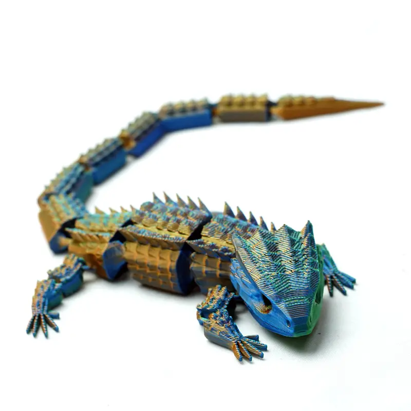 3D printed lizard model toys, flexible joint animal doll statues, home and office desk decorations, holiday surprise gifts