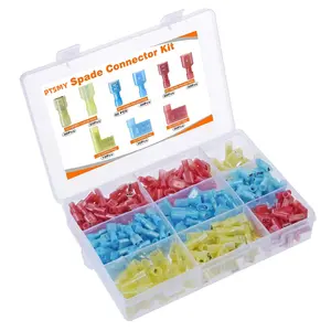 100/330 Pcs PTSMY Mix Nylon Female Male Spade Connectors 22-10 AWG Quick Disconnect Wire Terminals Insulated Wire Crimp Connectors