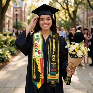 Customized Nursing Stole, African American Flag Graduation Sash, Nursing Stole Graduation, Class Of 2026 Nursing Stole, Nursing Graduation