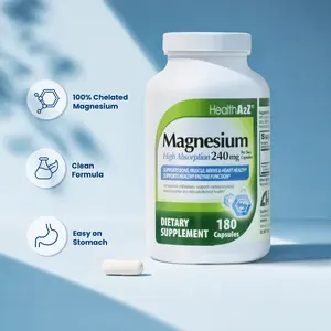 HealthA2Z Magnesium Glycinate 240 mg - 180 Capsules, 3-month Supply (Pack of 1) - Supports Daytime Energy, Nighttime Restful Sleep, Stress Relief, Mood Balance, Bone & Muscle Health, and Natural Beauty - High Absorption Formula